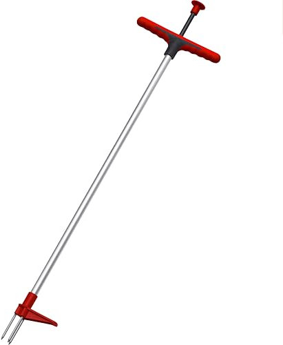 Meister Unkrautstecher - 97 cm - Für tiefes Unkraut - Ohne Bücken und rückenschonend - Leichtes und Robustes Aluminium - Mit Trittkante, Gartenkralle, Unkrautentferner, Löwenzahnstecher, 9851820