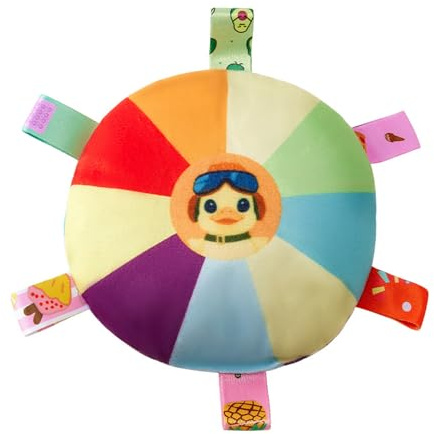 BRABOSTON Platillos voladores de felpa interactivamente para perros, divertidos arco iris, platillos voladores de felpa para juegos en interiores y exteriores, juguete de juego para perros