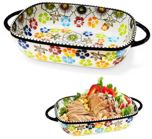 Pirofila rettangolare in ceramica, rettangolare, per lasagne, tiramisù, casseruola (D)