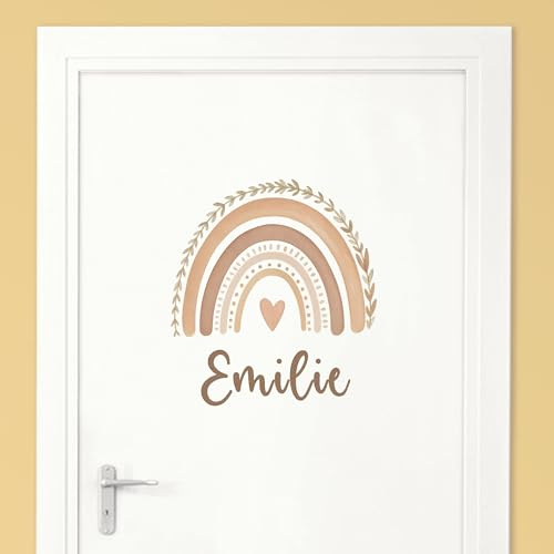 Little Deco Türaufkleber, Wandtattoo Kinderzimmer, Regenbogen | Wandsticker, Sticker personalisiert, Babyzimmer Deko, Wunschtext Aufkleber, Tür Namensschilder Kinder, Stickers selbstklebend