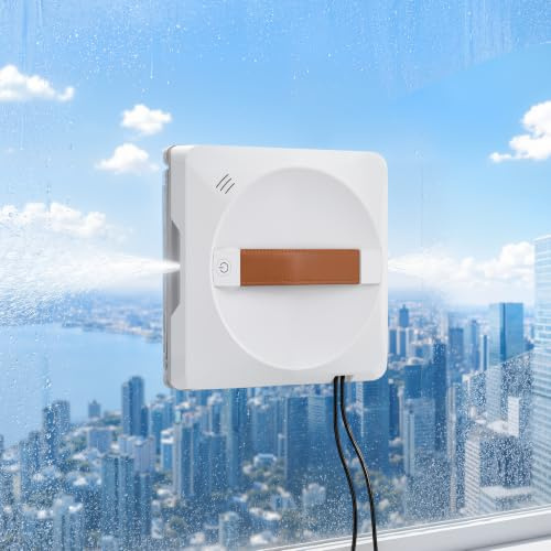Robot nettoyeur de fenêtre électrique 5600 PA 0.35m/min Robot nettoyeur de vitres avec télécommande, Contrôleur 3 modes de nettoyage, Robot lave-glace fenêtres Nettoyage vitre