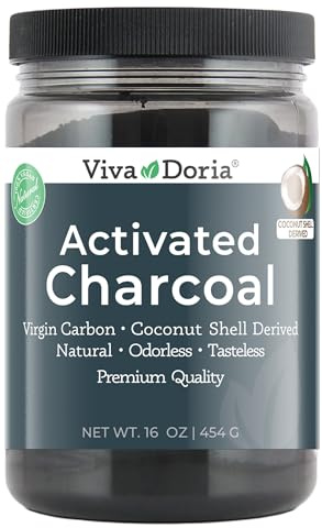 Viva Doria Virgin Activated Charcoal Powder, Coconut Shell Derived, Food Grade, 16 Oz