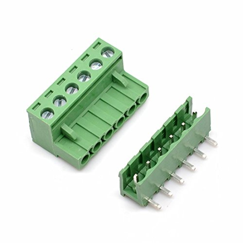 Oiyagai 10 Set 5,08 mm Raster Rechter Winkel 6-Pin PCB Steckerbare Terminalblock-Anschlüsse