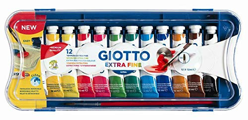 Tempera Giotto 12 Farben 12 ml mit Tisch und 1 Stift