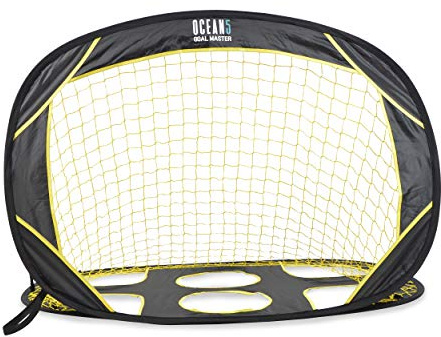 Ocean 5 klappbares Fußballtor Goal Master | 2 in 1 Fussballtor für Garten und Spielplatz | Pop-Up-Tor, Faltbare Torwand, Indoor & Outdoor | geniales Fussballtor Kinder auch für Jugendliche