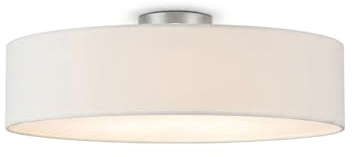 meineWunschleuchte Große Deckenleuchte Stoff Ø 50cm in Weiß | 4x E14, Satinierte Abdeckung, Blendfreies Licht, Lampenschirm rund, Gemütliche Beleuchtung, für Schlafzimmer & Wohnzimmer