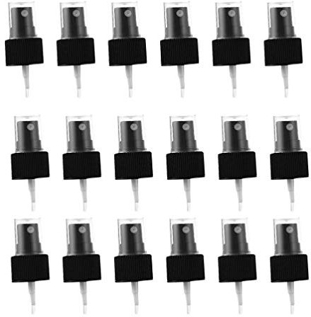 Mobestech Spray Tops Essential Oil Fine Mist Sprayer Cap Replacement Pump Black Spray Bottle Tops for 27mm Bottle Nozzle 20 Pcs