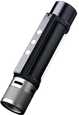 MIJIA NexTool - Linterna con zoom 6 en 1 para exteriores, portátil modo normal y de alarma fuente de luz dual mango giratorio de 360 grados (negro)