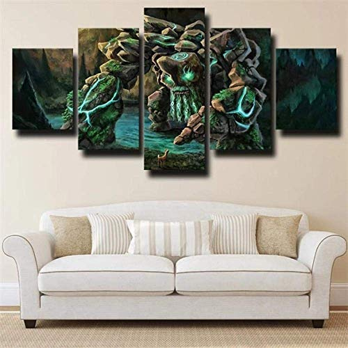 ARXYD Leinwand Wandkunst 5 Stück Vlies Leinwanddrucke Kunstwerk HD-Druck Bild Dota 2 Kleine Moderne Inneneinrichtung Kreatives Geschenk