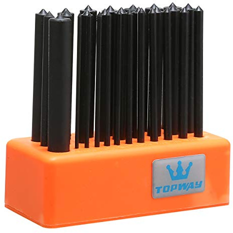 TOPWAY Transfer Punch Set 28PCs 3/32 - 17/32 (2.4-13.4mm) 125mm Length Machinist Thread Punches Hand Toolkit Woodworking Centre Punch Marking Tool 405055