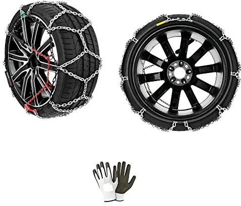 Schneeketten für Reifen 255/60-18, Felge 18 Zoll (16113), Gruppe 26,5, 1 Paar Ketten für SUV, Lieferwagen, Wohnmobile und Geländewagen, kompakte Kettenglieder 16 mm, zugelassene Kette, Lampa Notfall