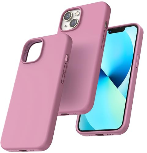 TOCOL Coque pour iPhone 13, Doublure Douce en Tissu Microfibre, Anti-Choc, Anti-Rayures, Coque en Silicone pour iPhone 13 6,1 Pouces, Lilas Violet