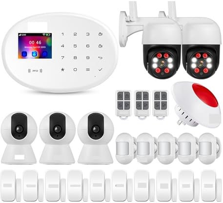 Alarma InaláMbrica De Seguridad Para El Hogar Kit del sistema de alarma 4G GSM WIFI Tuya Smart Home Alarm TRABAJO ASISTENTE Cámara de seguridad Sensor de puerta Sirena Para Casa, Apartamento