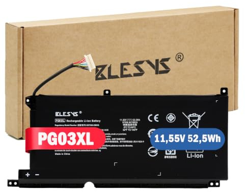 BLESYS PG03XL L48495-005 Batería para HP Pavilion Gaming 15-DK 15-EC | (11,55V 52,5Wh) No es compatible con 11,52V 65Wh