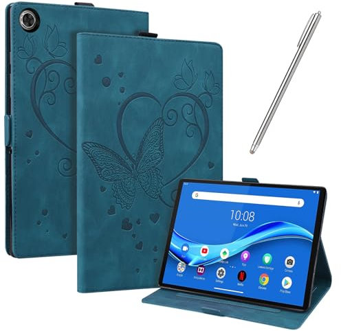 JayModCase Custodia per Lenovo Tab M10 Plus 3rd Gen 10,6 2022 (TB-125FU / TB-128FU / TB-128XU) Pelle PU Flip Stand Cover, Angolo di Supporto Regolabile (Blu)