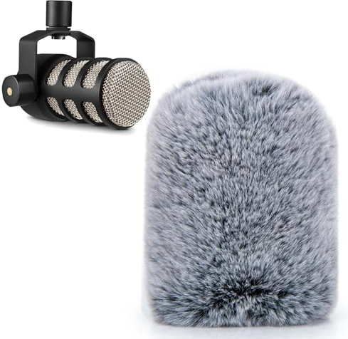 Rode PodMic popfilter, mikrofonskydd i päls för vind- och brusreducering, mikrofonskydd i skum kompatibel med Rode PodMic SUNMON