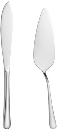 Komdndht Ensemble de 2 Pièces pour la Découpe du Gâteau de Mariage, Ensemble Couteau et Serveur à Gâteau, Design Classique pour Servir Les Tartes et Les Gâteaux, Compatible Lave-Vaisselle, A