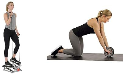 Sunny Health & Fitness Gesamt-Körper Fortgeschrittener Stepper SF-S0979 + Übungs-Core-Rollentrainer NO. 003