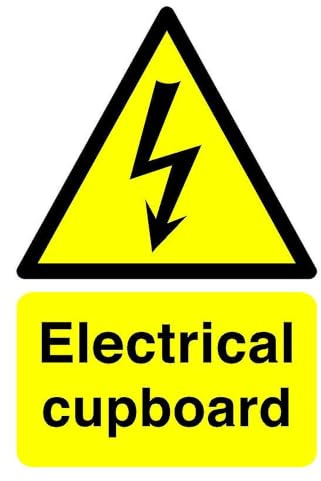 Electrical cupboard sign - High tack self-adhesive sticker (300mm x 200mm) Viewing Distance within 7m.