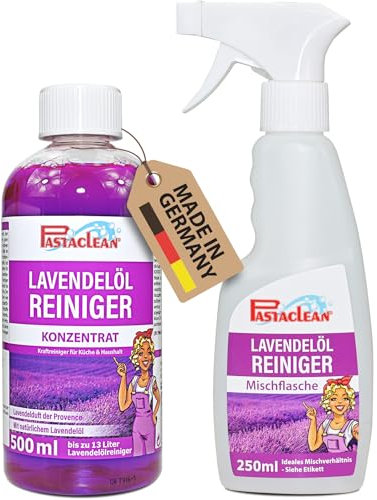 Pastaclean® Detergente concentrato per olio di lavanda, 500 ml, detergente per la cucina, il bagno, la terrazza e le superfici