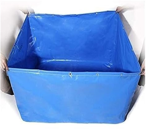 KXAOXGRC Fish pond lining，pond liner。 Above Ground Fish Pond, 0.5mm Heavy Duty Tarp Water Storage Pool With Drain Valve,Fish Tank,Goldfish(1x2.3x0.7m)