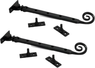 Window Casement Stay, Black Monkey Tail, 250mm 10 Inches Pair