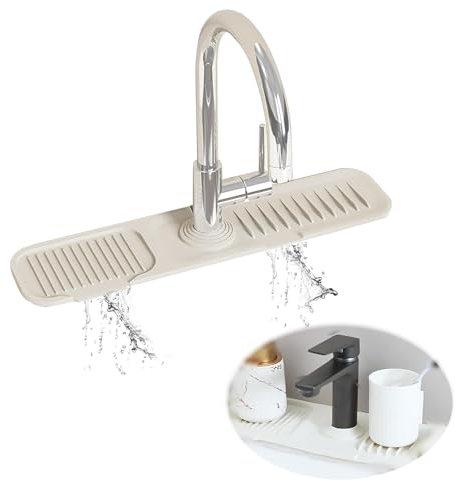 Alfombrilla Fregadero Cocina, Protector Fregadero Cocina Alfombrilla Escurreplatos de Silicona 45x10 cm, Antideslizante y Resistente a Altas Temperaturas Apto para La Mayoría de Grifos, 1 Pieza