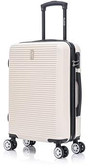 CELIMS - Handgepäck-Koffer für Reisen, zugelassen bei 100+ Fluggesellschaften | Handgepäck-Koffer 55 x 35 x 22 cm | Beige