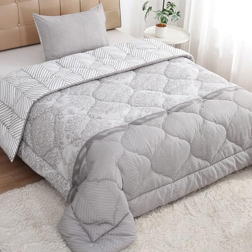 HOMEYA - Edredón Estampado Con Relleno de Fibra Para Cama Individual, Invierno 180 x 240cm, Tejido Suave y 100% Poliéster