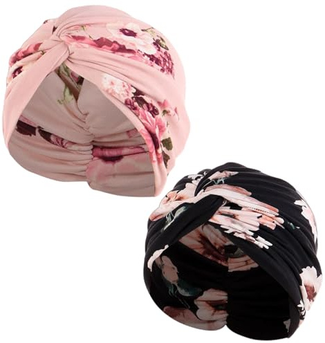 Rienan 2 PCS Kopftuch Damen Chemotherapie-Kopfbedeckung für Damen, elastische Atmungsaktive Beanie