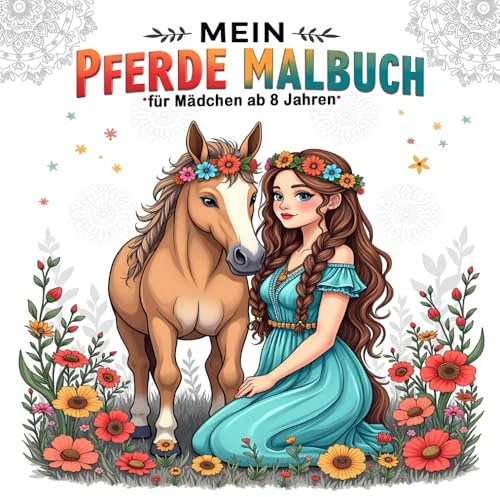 Mein Pferde Malbuch für Mädchen ab 8 Jahren: 50 magische Motive zum Ausmalen und Entspannen – Für Teenager und Erwachsene