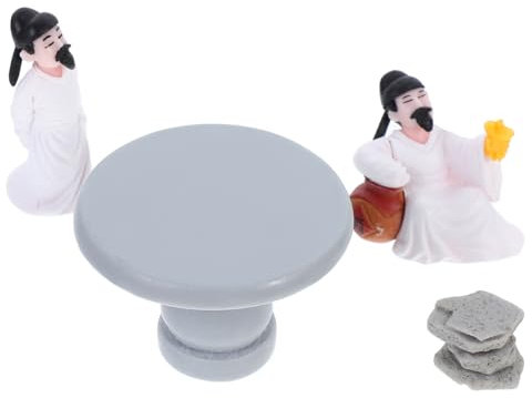 ifundom 4stücke Miniatur-gartendekoration Chinesische Li Statue Keramikfigur Blumentopffiguren -landschaftsdekorationen Kleiner Trittstein Für Puppenhäuser Teestuben- Terrarienzubehör
