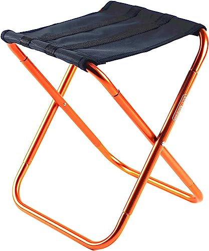 ZGHQHCDRH Campinghocker, Kleine Campingstühle, tragbarer Mini-Klapphocker aus Aluminium, Faltbarer Tritthocker for Camping im Freien auf Reisen