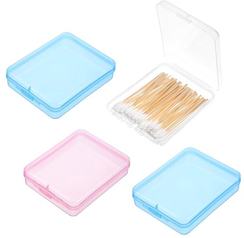 guduling 4 Stück Qtip Spender für Haargummis,Wattestäbchen Behälter für Reisen,Transparent Wattestäbchen Reisen,Qtip Behälter zur Aufbewahrung von Wattestäbche,Puderquasten,Haargummis,Datenkabeln