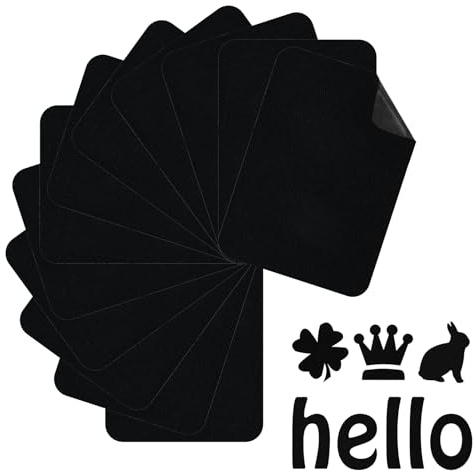 12 Stück Aufbügelbare Kleider-Flicken in Schwarz, Bügelflicken 7,5 x 10,5 cm zum Aufbügeln für Innen und Außen Stärkster Kleber, Baumwoll-Reparaturflicken für Kleidung Hosen Flicken Dekorieren