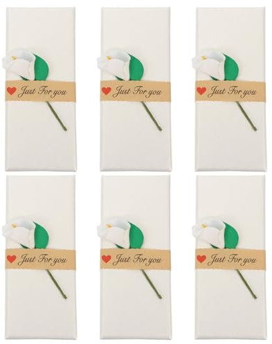 ifundom Caja de Obsequio para 6 Pintalabios Blanca Decoración de Lirios de Agua Forrada Esponja Resistente y Práctica Adecuado para Embalaje y Obsequio en Ocasiones