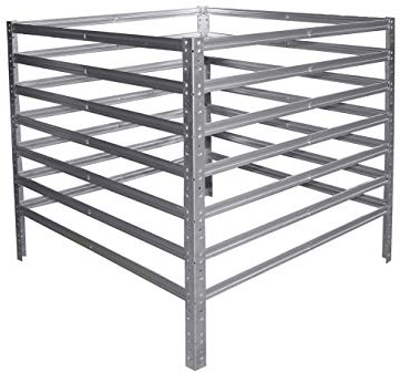shelfplaza® HOME Komposter Metall 90x120x120 cm/Komposter 1296 Liter/Komposter Stecksystem als Garten Komposter Metall verzinkt als Kompostierer für Garten Komposthaufen Metall/Kompost