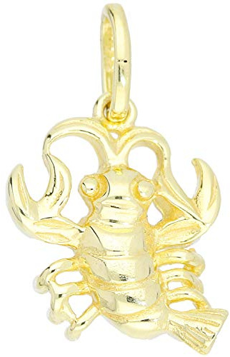 My Gold Anhänger Sternzeichen (Ohne Kette) Echtes Gelbgold 333 Gold (8 Karat) Massiv Gegossen 17mm x 20mm Zodiac Basic
