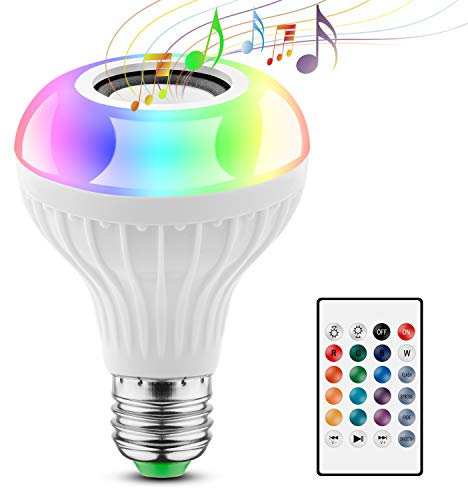 2 EN 1 Lampe Ampoule Bluetooth LED Couleurs Télécommande E27 Enceinte Musique Hauts-parleurs RGB Ampoule Couleur Intelligente Musique Lecture de musique Ampoules Spéciales