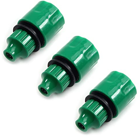 MroMax 3Pcs Hose Tap Connector, Connected to 4/7mm Hose, Quick Connector Hose Pipe Adapter, Faucet Nozzle for Garden Irrigation System Green