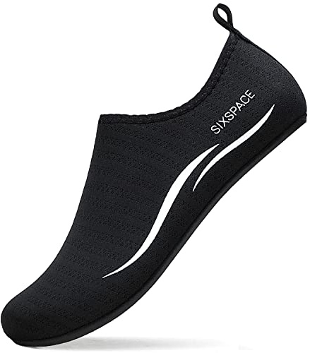 Sixspace Badeschuhe Damen Wasserschuhe Herren Schwimmschuhe Gr.34-47 | Aquaschuhe Schnelltrocknend Atmungsaktiv Strandschuhe Leicht Rutschfest Surfschuhe für water Beach Pool Surfen Yoga