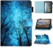 MOKASE Case for Amazon Kindle Fire HD 8/8 Plus Tablet (Fit 2024 2022 2020 12th/10th Generation), Slim PU Leather Cover, Smart Auto Wake/Sleep with Stand & Card Holder for Fire HD 8/8 Plus, Blue Forest