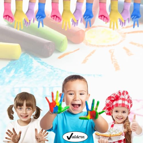 Valdern Kids Multipurpose LATEX FREE - POWDER FREE - DISPOSABLE Protective Nitrile Gloves for Children - 20 Pairs (Pink)