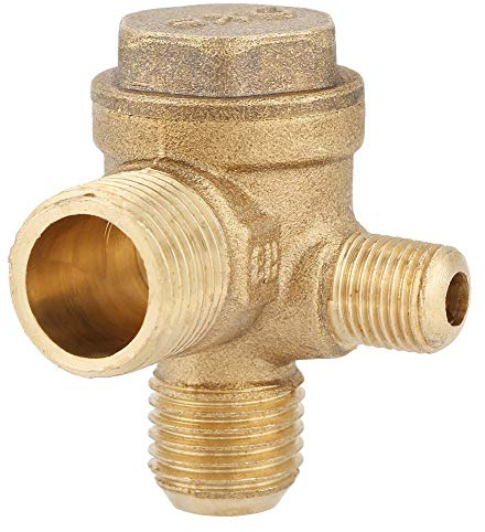 Clapet Anti-Retour pour Compresseur d'Air, Filetage Mâle 90°, Laiton, 20x10x14mm, Soupape de Rechange | Clapet anti-retour pour compresseur d'air, filetage mâle 90°, laiton, 20x10x14mm