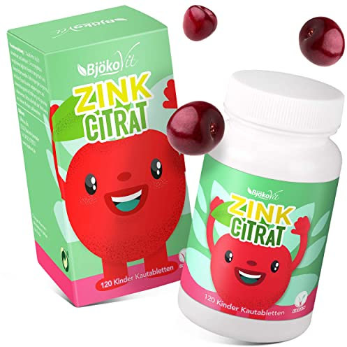 Zink Tabletten Kinder für 120 Tage - Unterstützt das Immunsystem - 100% Vegan und Zuckerfreie Zinktabletten - 6 mg Zink für Kinder - Vitamine Kinder