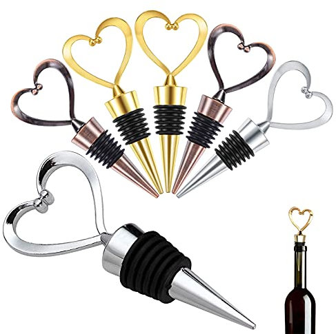 GZjiyu 6 Stück Flaschenkorken Weinflaschenverschluss, Zinklegierung Sektflaschenverschluss, Bottle Stoppers für Weinsammlung Rotwein Champagner Beer Saver Sealer