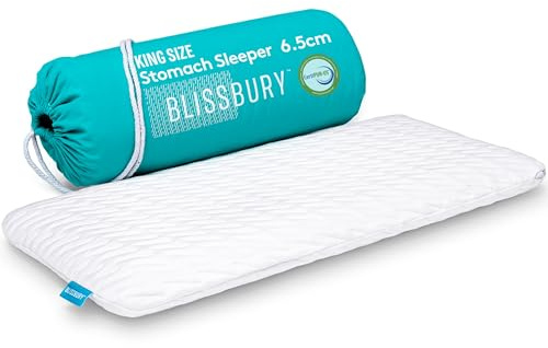 BLISSBURY King Bauchschläferkissen 6,5 cm, flaches Memoryschaum-Kopfkissen