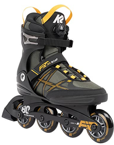 K2 Skates Herren Inline Skates F.I.T. 80 BOA, Grey - Mustard, 30G0315.1.1.100