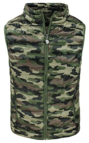 Evoga Giubbotto Piumino Uomo Smanicato Militare Mimetico Casual Gilet (XXL, Militare #2)