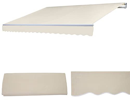 Mendler Ersatz-Bezug für Markise T792, Gelenkarmmarkise Ersatzbezug Sonnenschutz, 5x3m - Acryl Creme